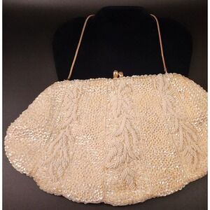Vintage Clutch Cream Beaded Richere by Walborg